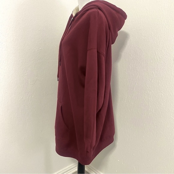 No boundaries Unisex Sherpa Hoodie Size XL (19) Burgundy Super Warm - Picture 3 of 9
